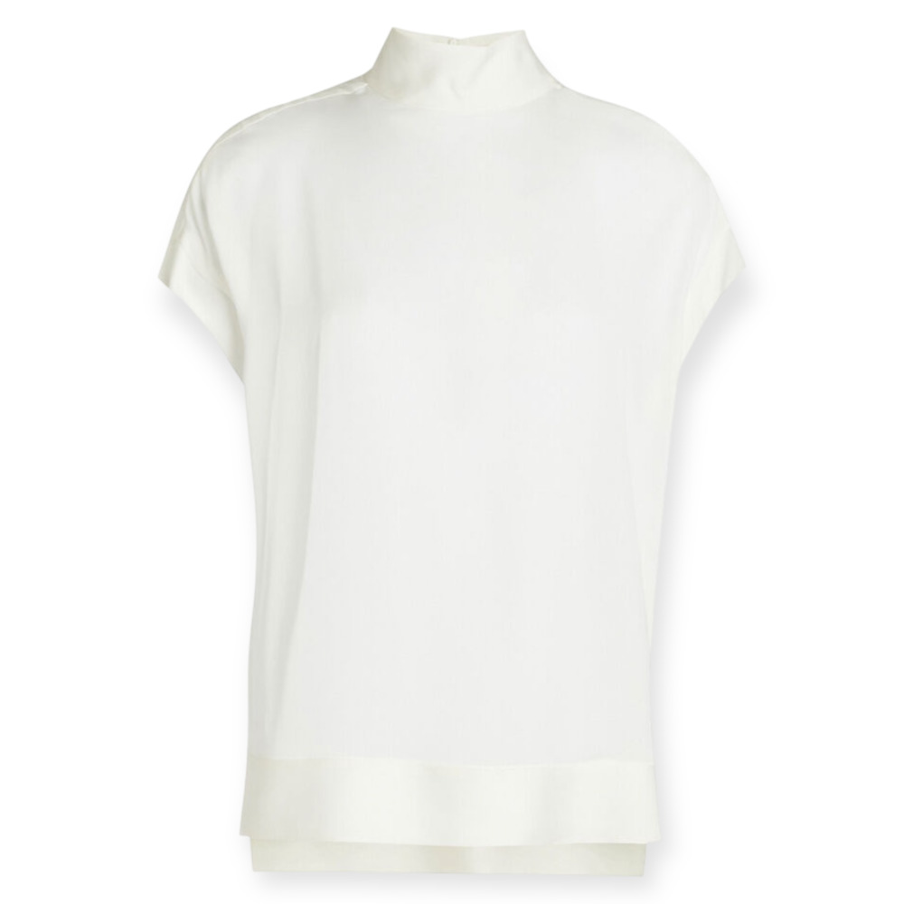 By Malene Birger Candillon Silk Blouse Top White Size 32 US XS fits Medium NWT